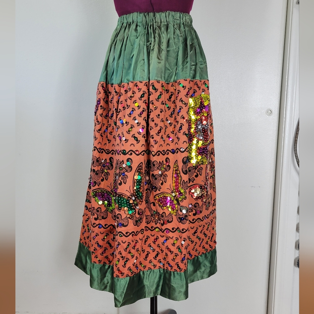 Vintage 30s/40s Mexican China Poblana skirt